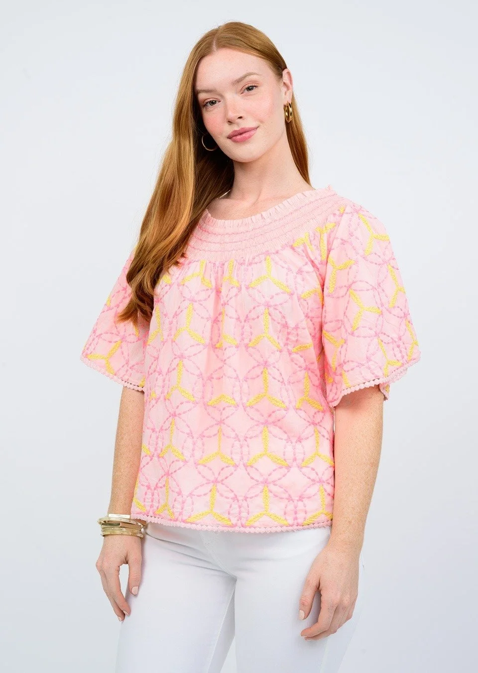 Ivy Jane Spirograph Embroidered Top