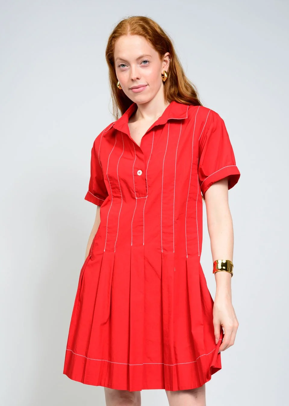 Uncle Frank Pleated Shirt Dress