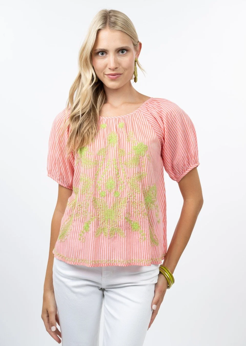 Ivy Jane Stripe Embroidered Top