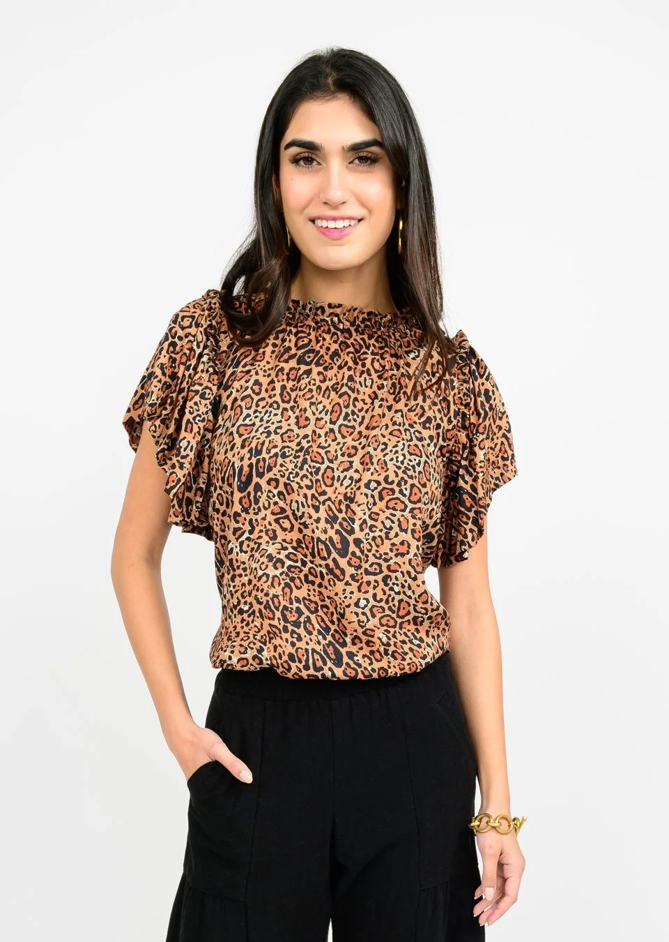 Ivy Jane Leopard Flounce Top