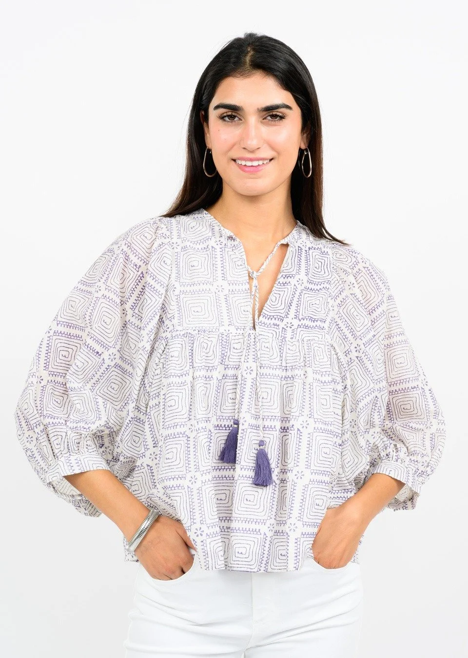 Ivy Jane Maze Block Print Top