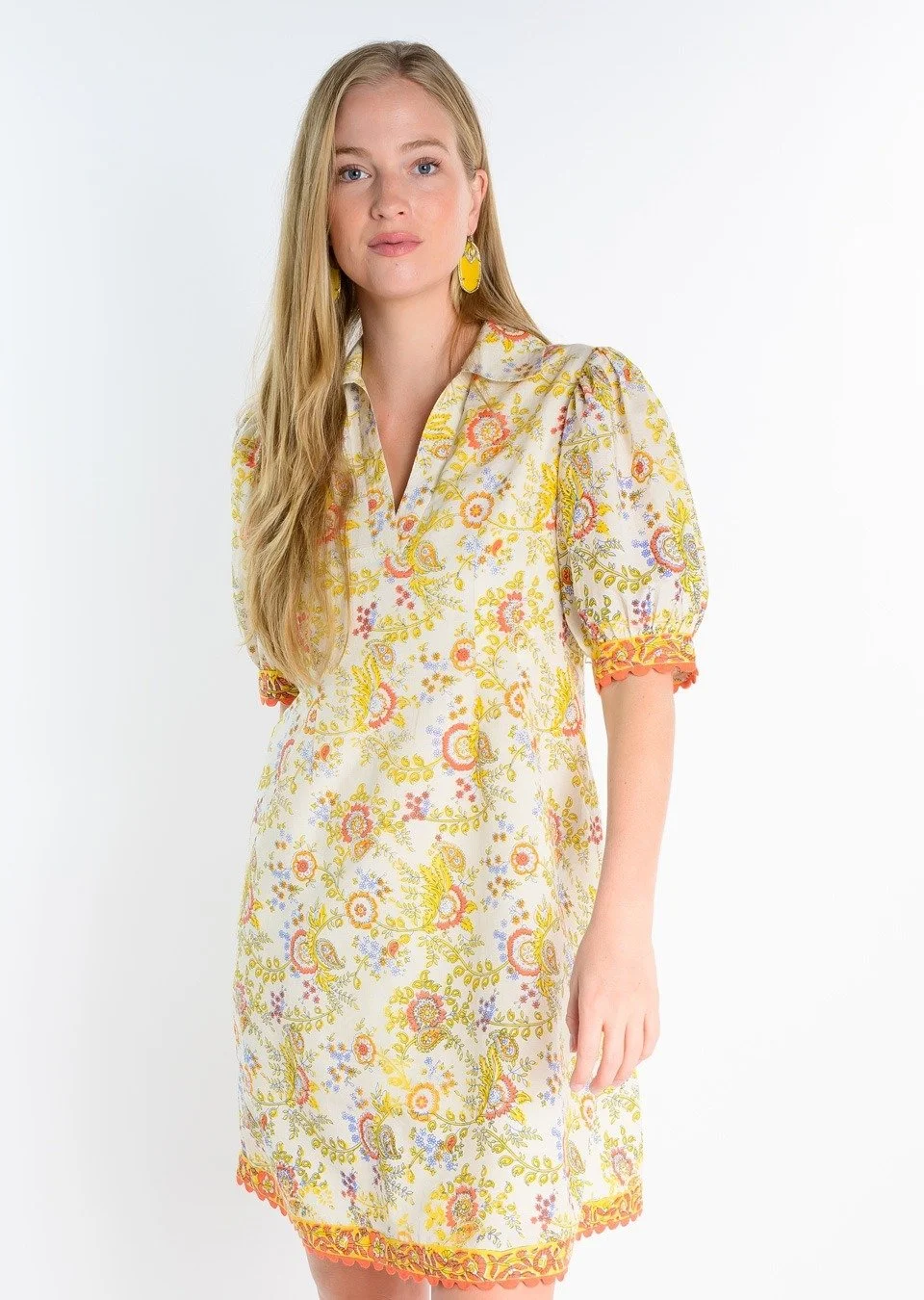 Uncle Frank Bordered Block Print Shift Dress