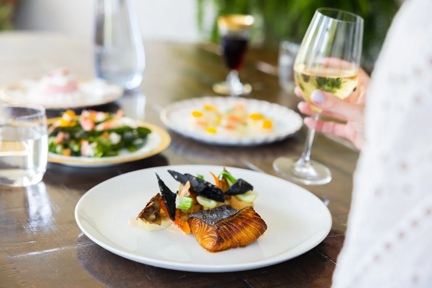 Glazed Gindara Sablefish with Poplar Bluff Farm kimchi carrots, tofu emulsion, maitake mushrooms. On our dinner menu now. 
#gindarasablefish #deanehouseyyc #yycfood #yycdining #yyceats #oceanwise #gindara 
Photo: @jazhart