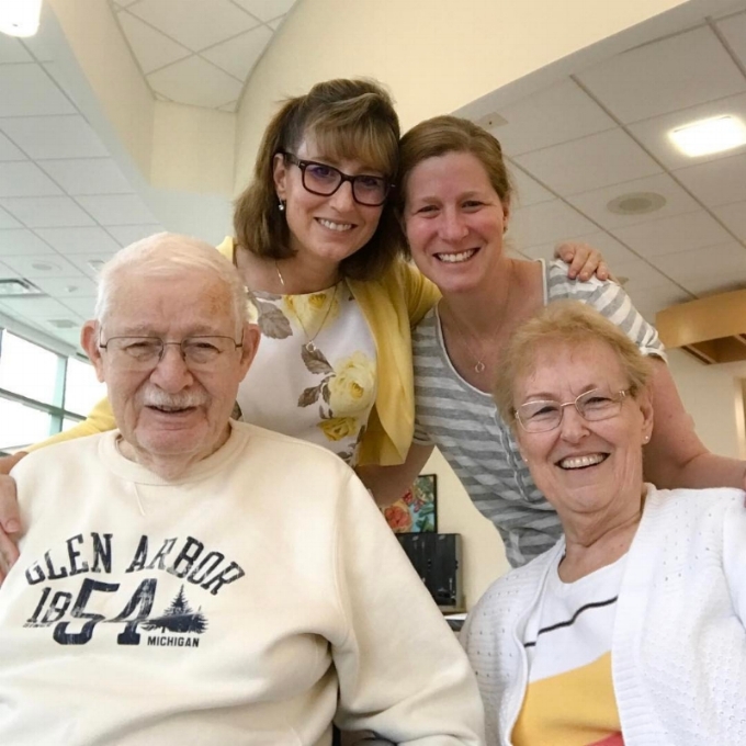 This past Easter with my sister, Shelly, along with mom and dad. 