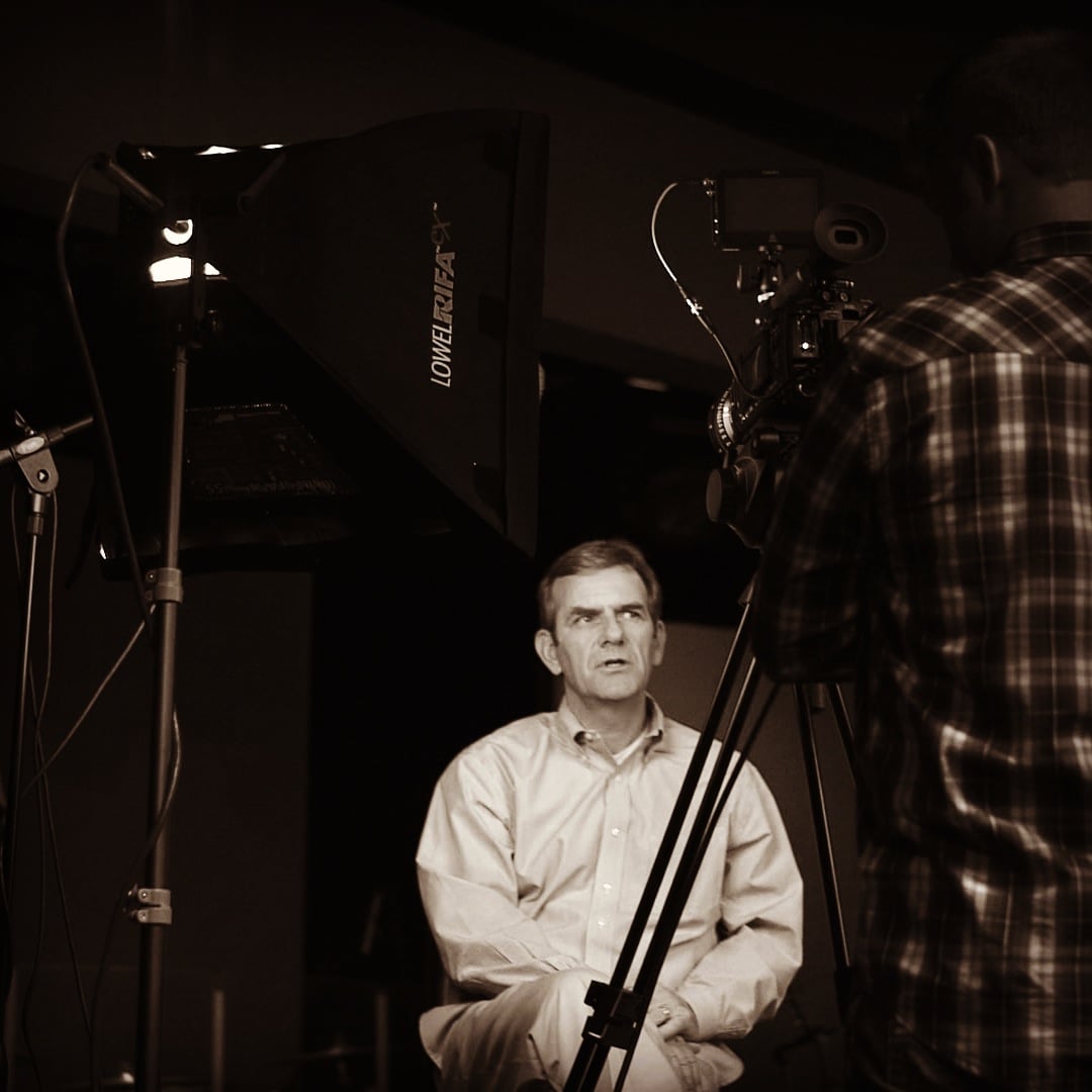 Tom Tanner behind the scenes while shooting the Place of Development video at Riverstone Church