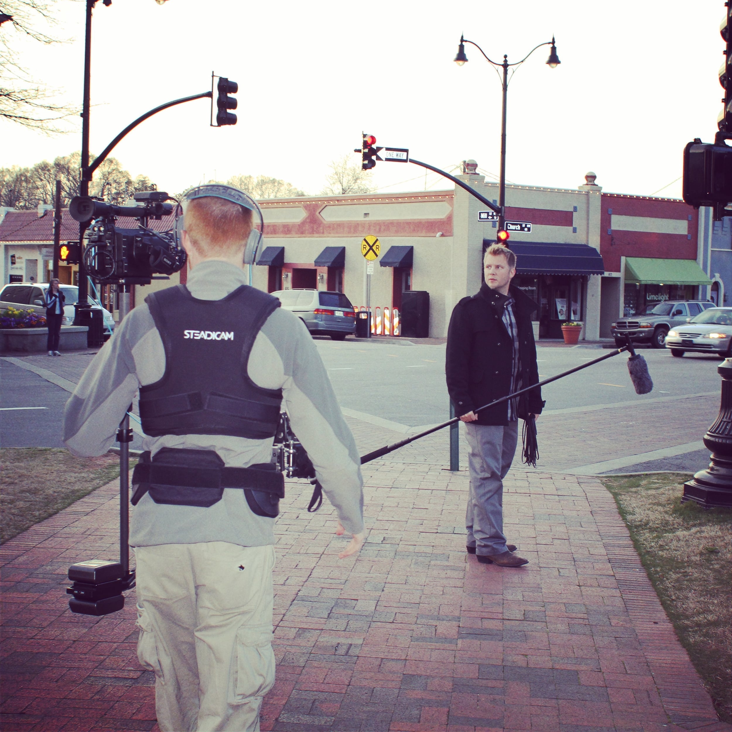 It's always fun carrying that big boom mic around. Makes the crew look legit.