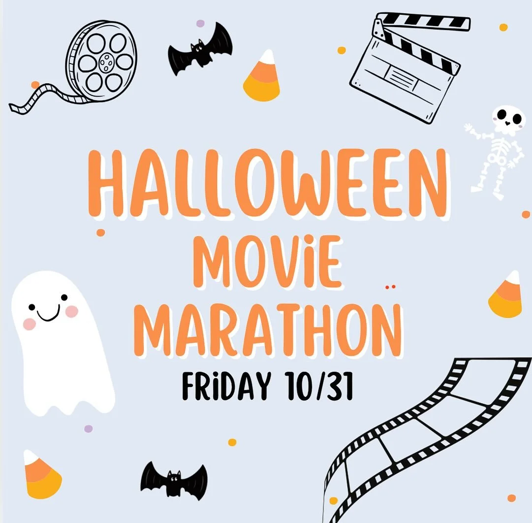 Join us ALL DAY (8am-4pm) for one of our favorite traditions on Halloween to watch your favorite Halloween movies and episodes here in the shop!