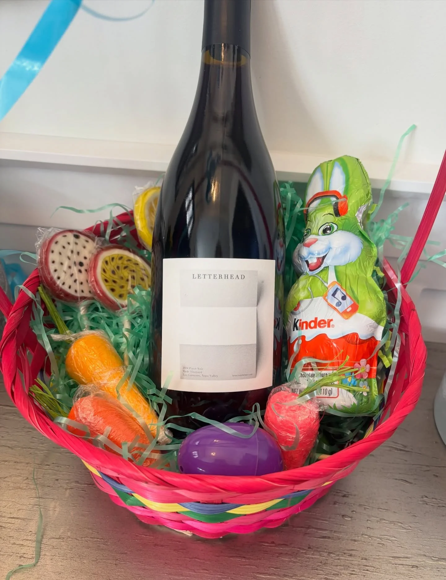 Proof that Easter baskets improve with age 🍷

Opened a few wines from my Cuv&eacute;e Collection this weekend, including this beautiful Hyde Vineyard Pinot Noir from @letterheadwines. 
.
.
.
#pinotnoir #winepairing #napavalley #carneros