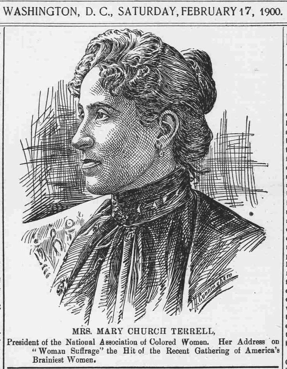 “Mrs. Mary Church Terrell,” 1900, engraving, The Colored American, February 17, 1900.
