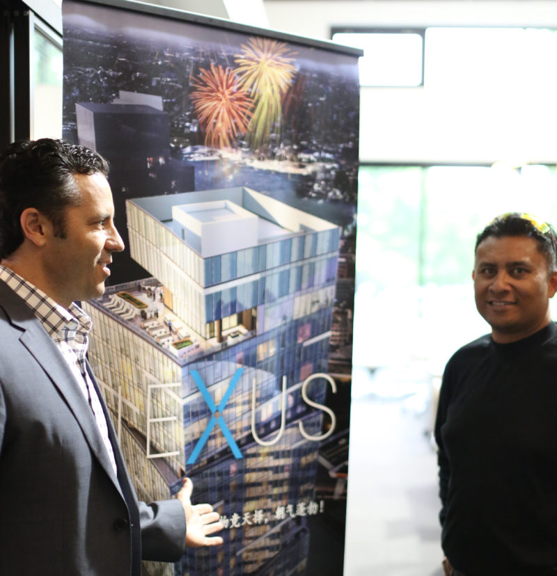 Michael Cannon discusses the NEXUS project while visiting the Connoisseurs of Life Showroom in downtown Kirkland.