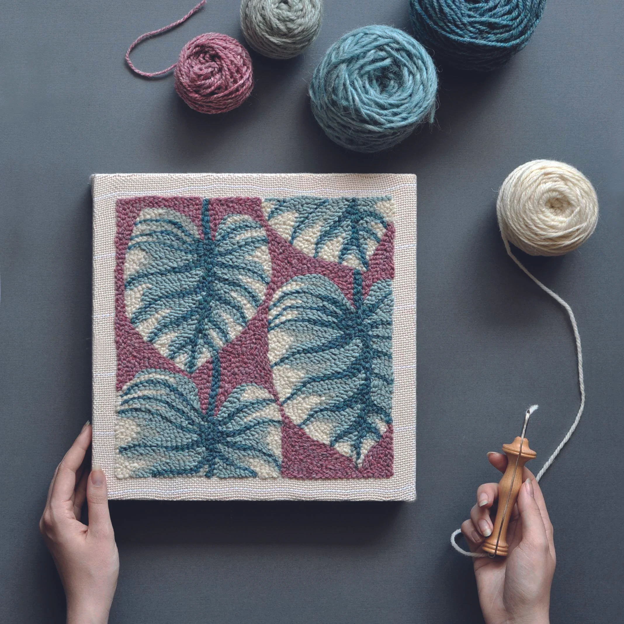 leaves pattern punch needle - arounna k.jpg