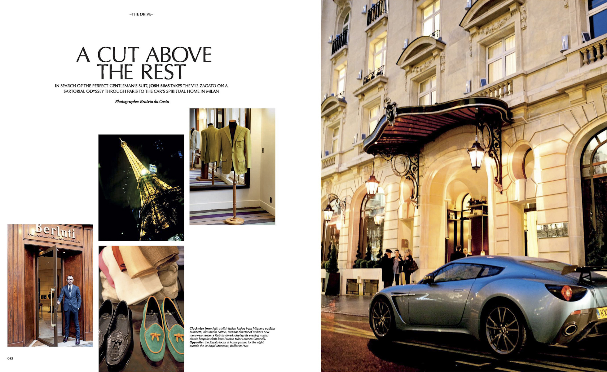 Editorial for Aston Martin Magazine shot in Paris,the South of France and Milano.