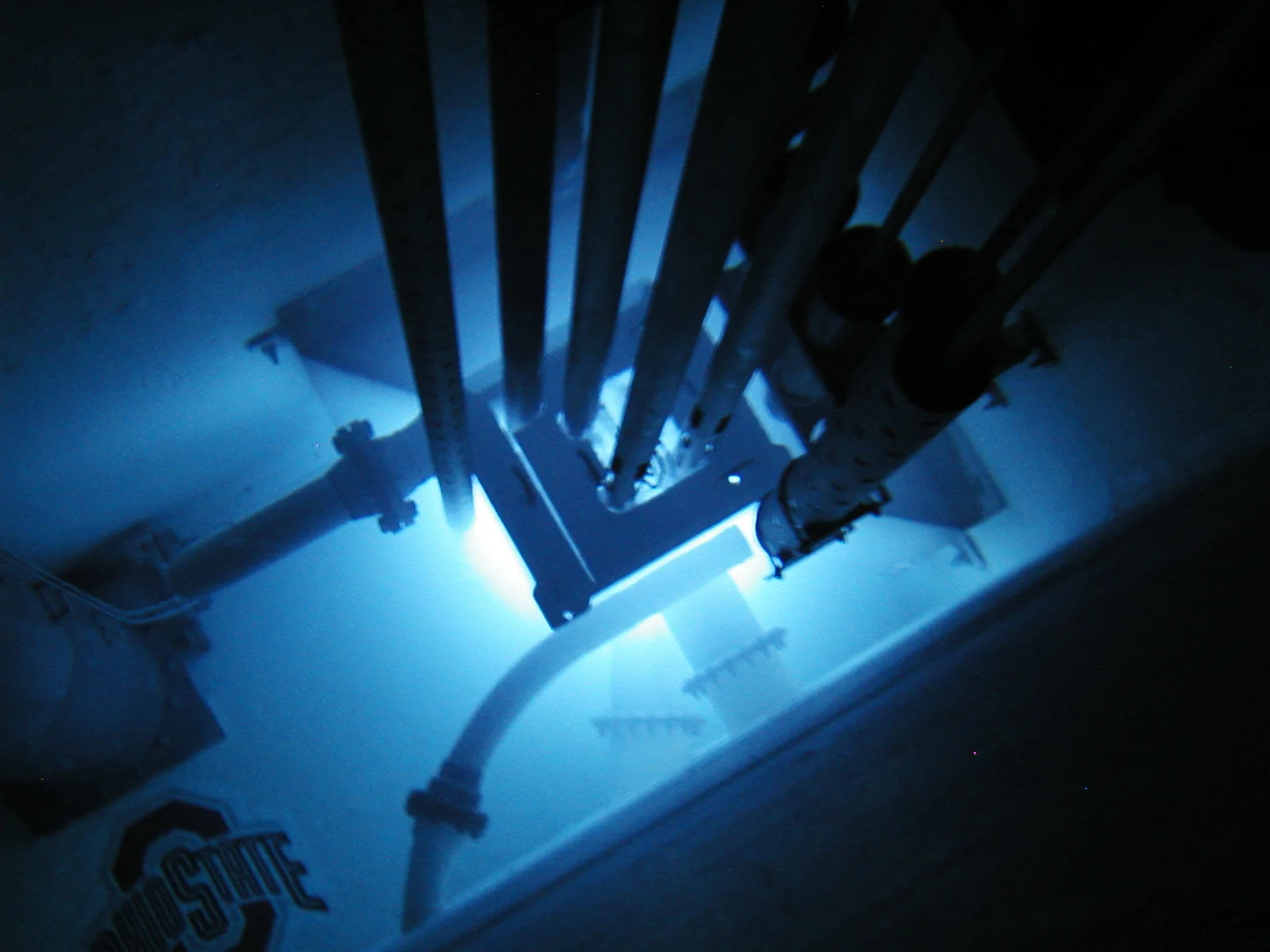 Cherenkov Light in water from the OSU research nuclear reactor.