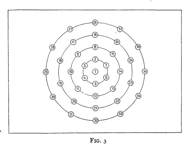 Initial conditions of one of the galaxies in th Holmberg Simulation From Holmberg, E., Astrophysical Journal, vol. 94, p.385