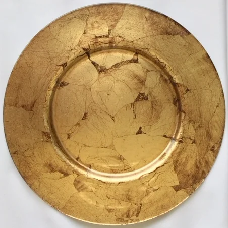 Gold Marbleized Glass Charger 