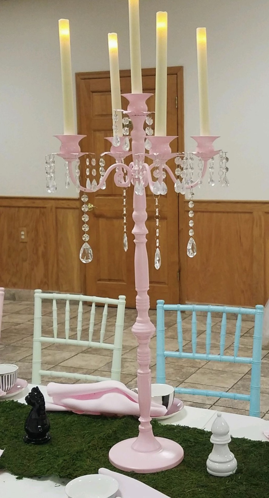 Pink 32" candelabra