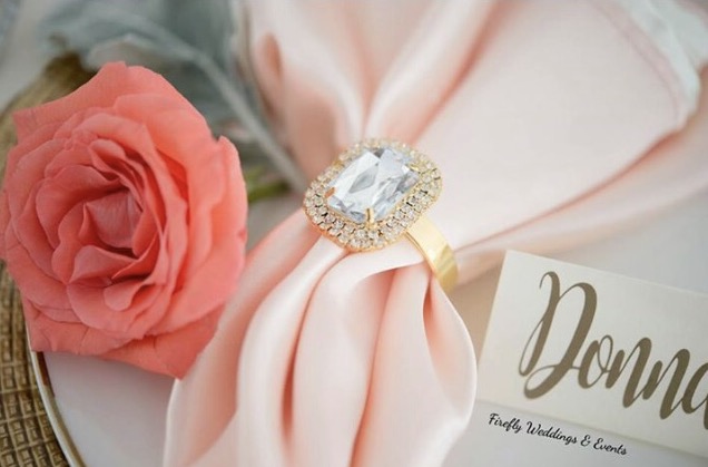 Gold Diamond Napkin Ring