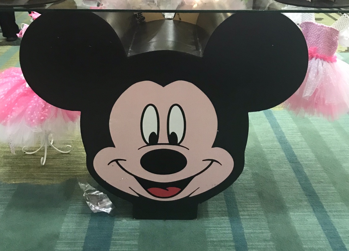 Mickey Mouse table w/ glass top