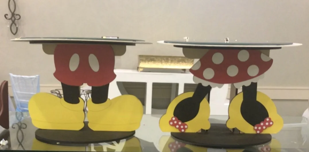 Mini Mouse dessert platters w/ mirror top