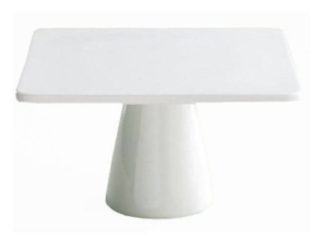 11”x11” White Porcelain Cake base on 6” pedestal