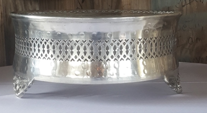 14” Modern Silver Cake Base