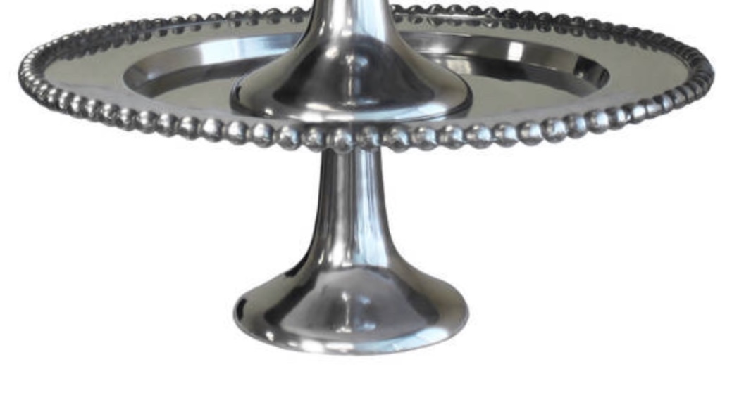 Silver Ball Cake on Pedestal Base