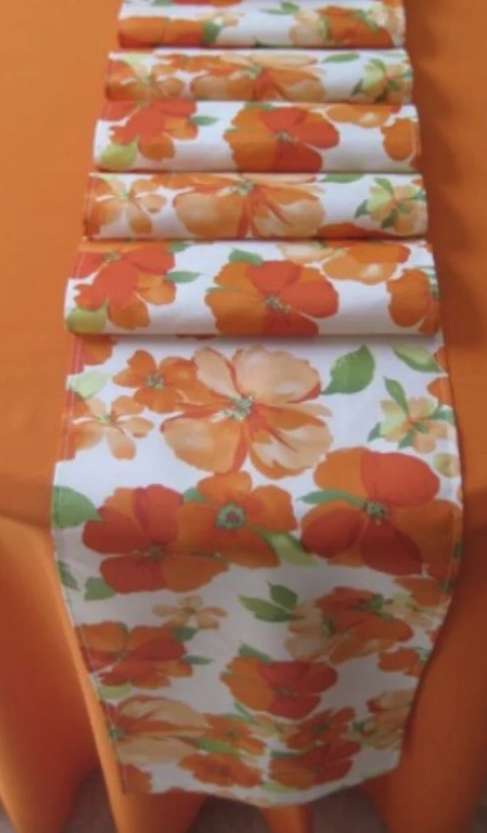 Orange Hibiscus Floral Runner