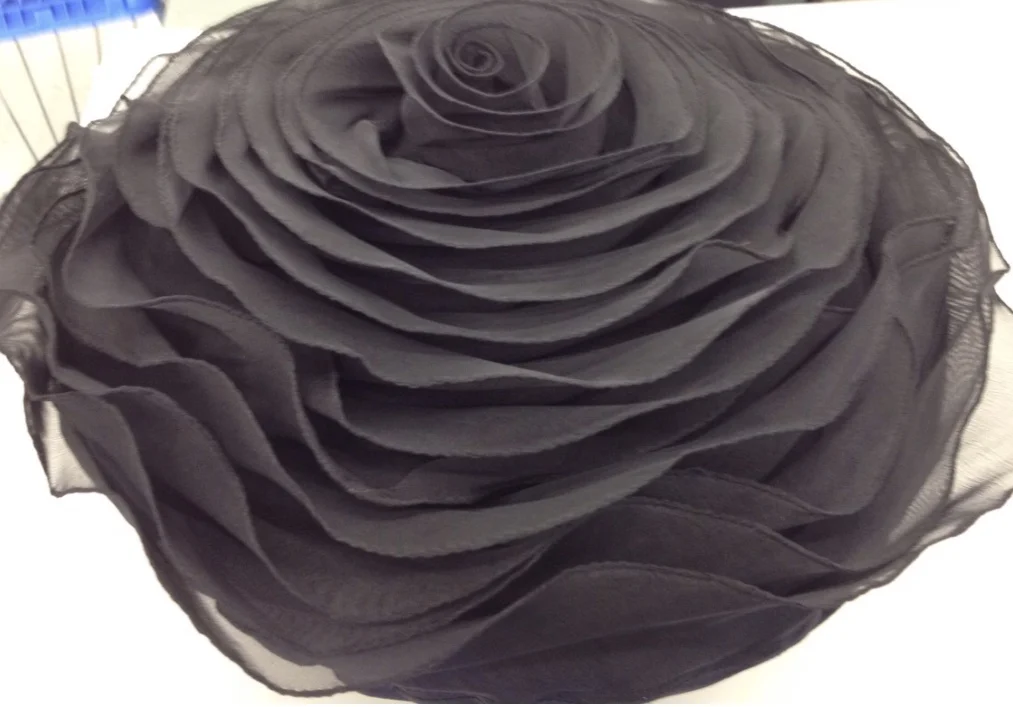 Black Flower Pillow