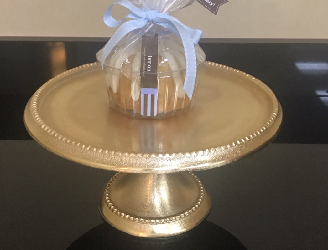 Gold Beaded pedestal Cake Base