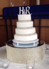 22” x9” Round Bling Cake Base w Mirrored Top