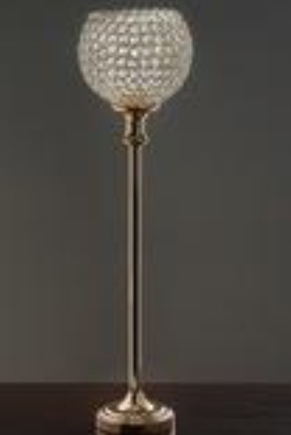 Gold single stem bubble candelabra