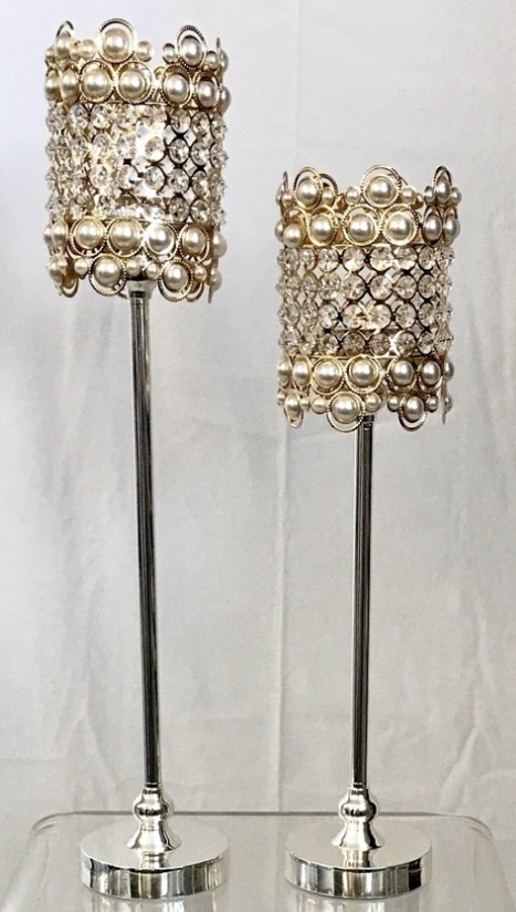 Pearl and Bling Candelabra