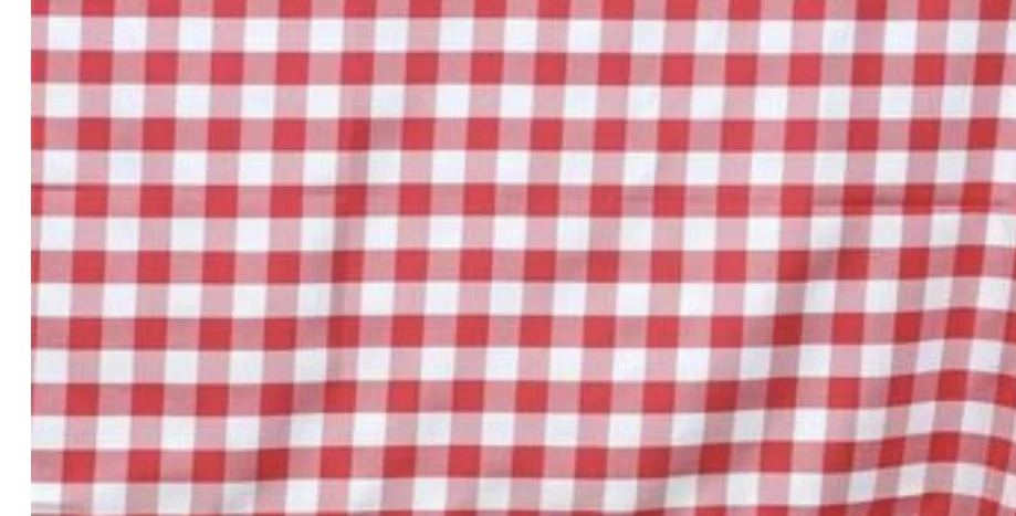 Red and white checkered linen