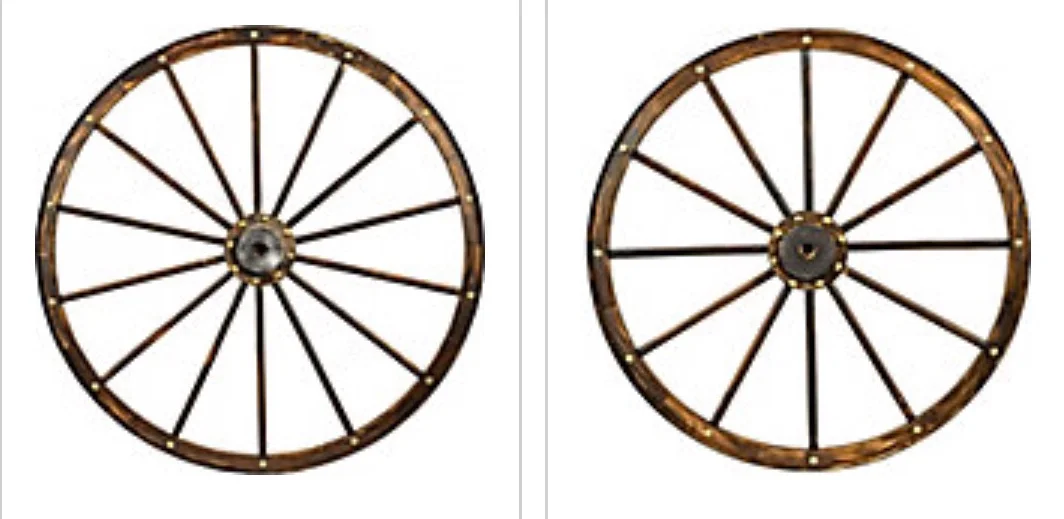 Dark Stain Wagon Wheels