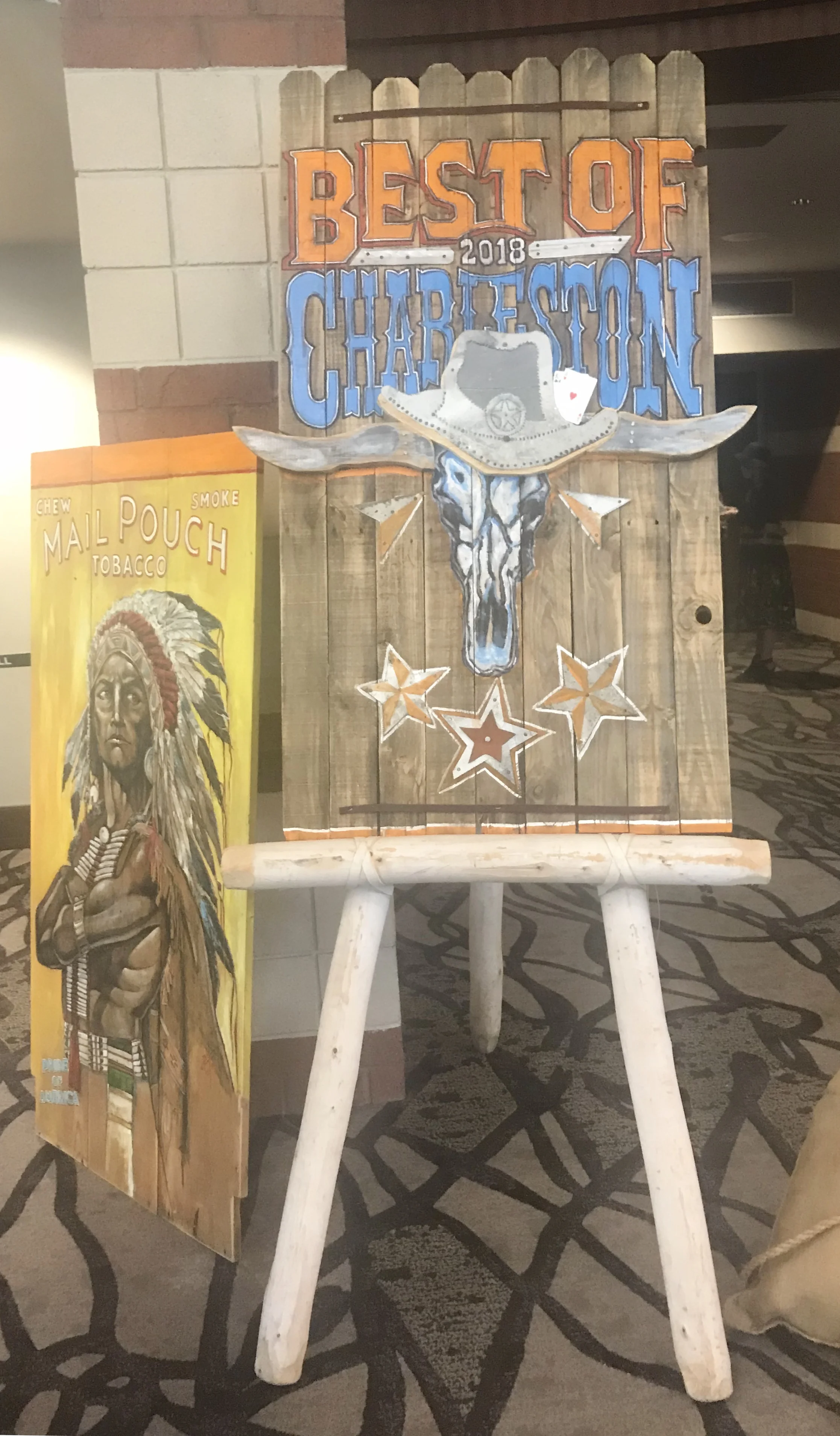 X-Large Wooden Hand Carved Easel