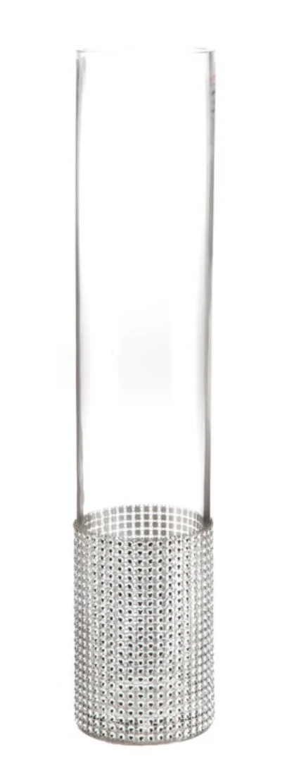 Cylinder Vase with Silver Bling bottom