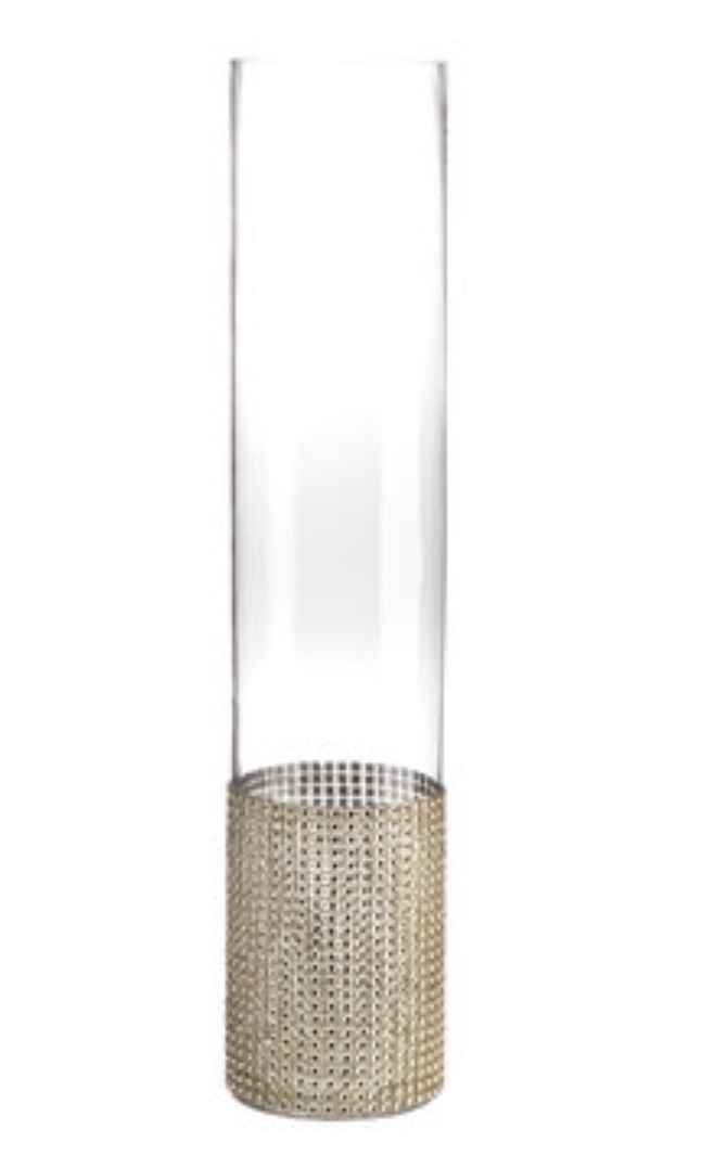 Clear cylinder with Gold Bling Base