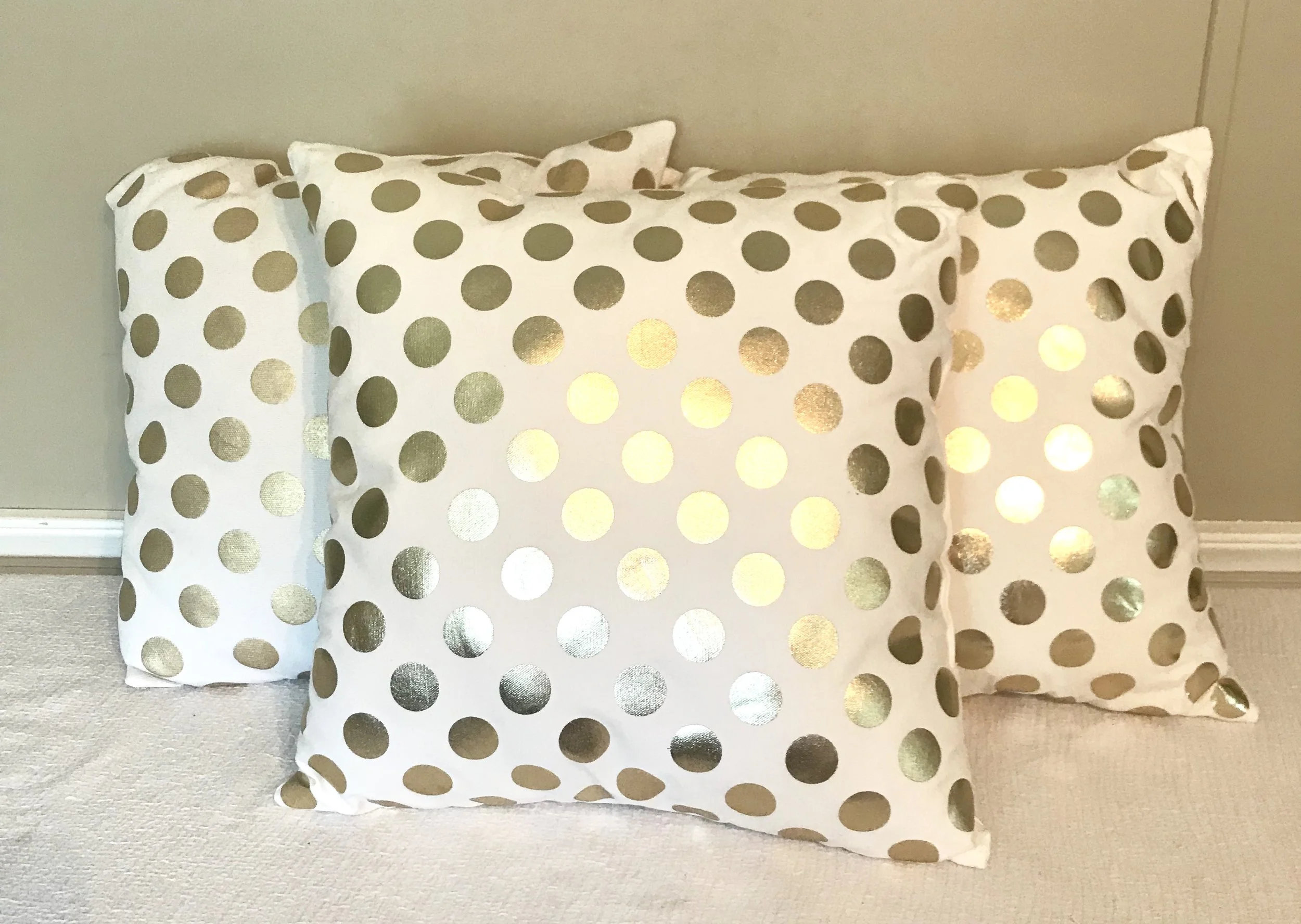 Gold Polka Dot Pillows