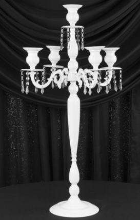 36” white 5 Arm Candelabra