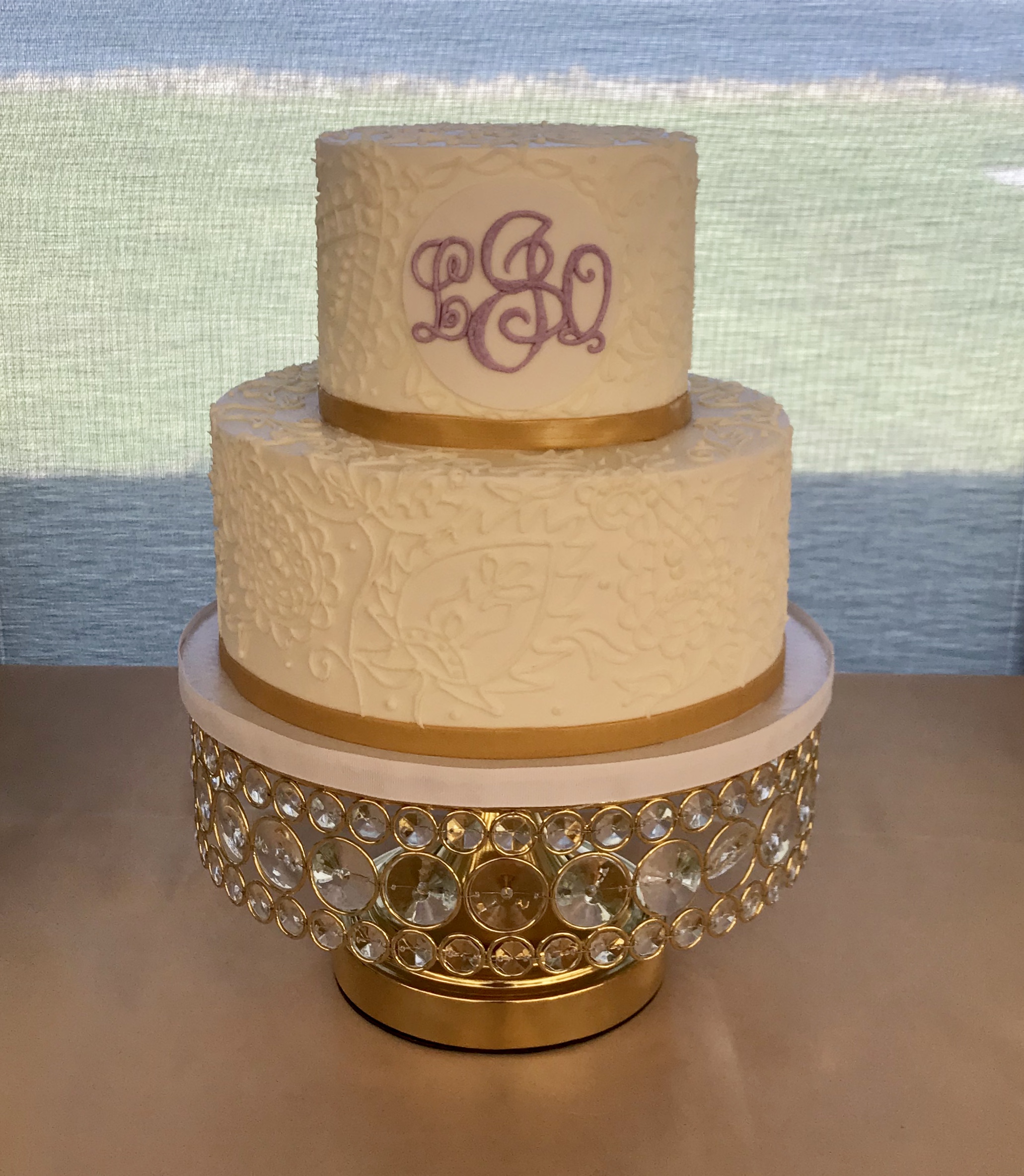 Gold 12” Crystal Cake Base on Pedestal #51