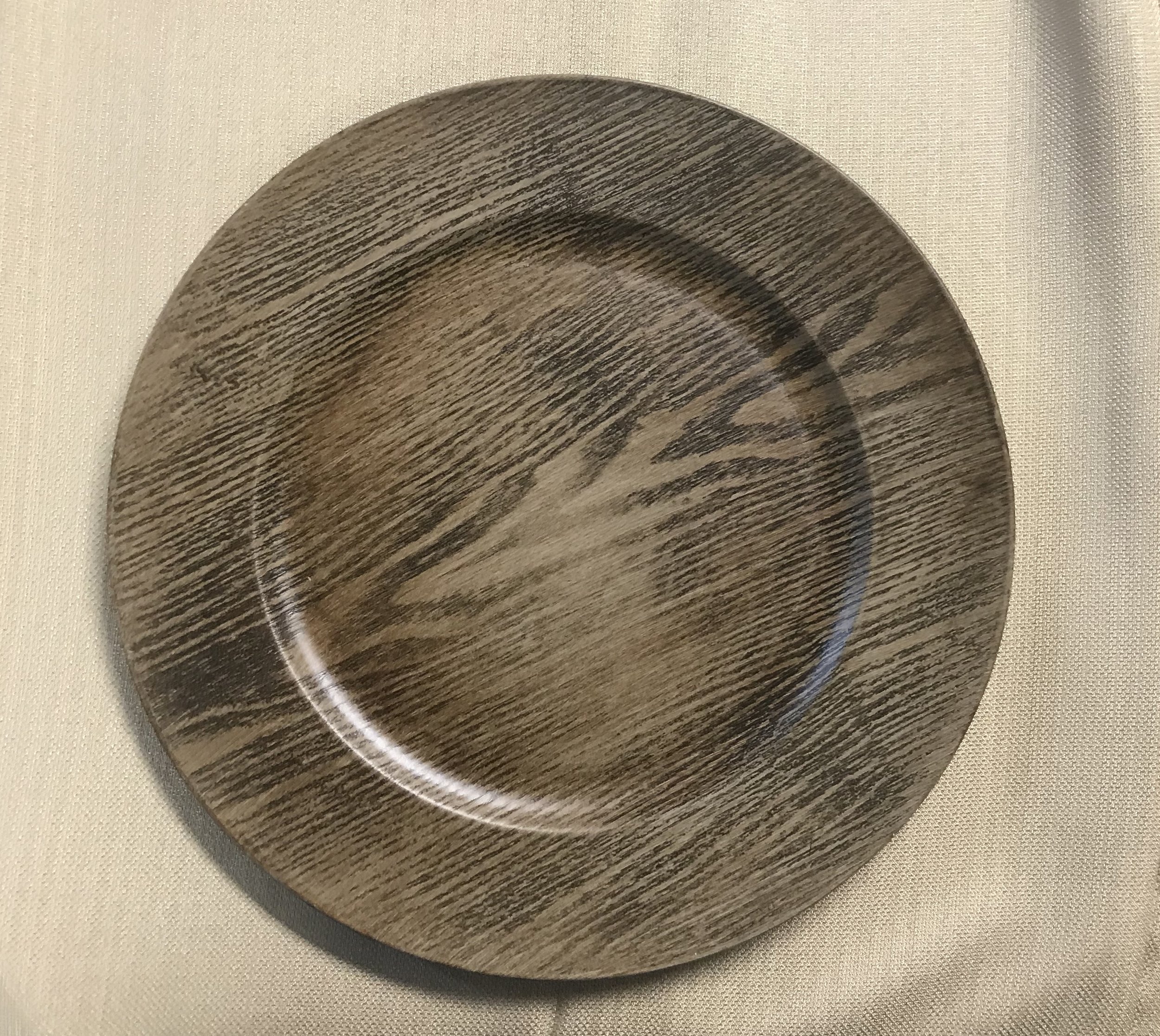 Dark Stain Acrylic Charger Plate