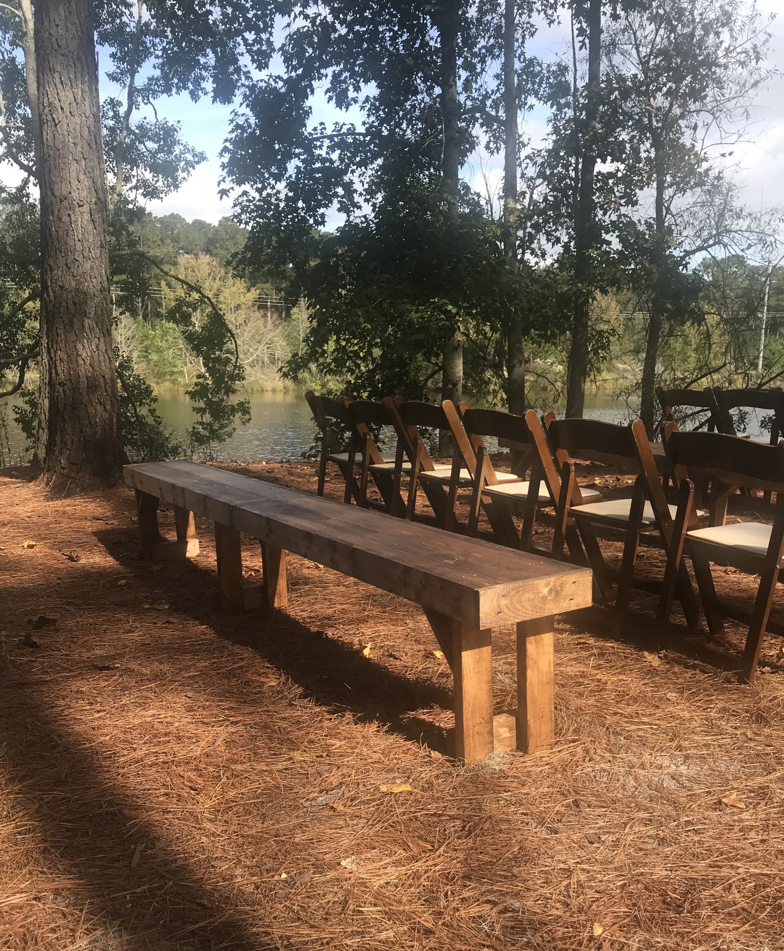 10 ft Dark Stain Bench
