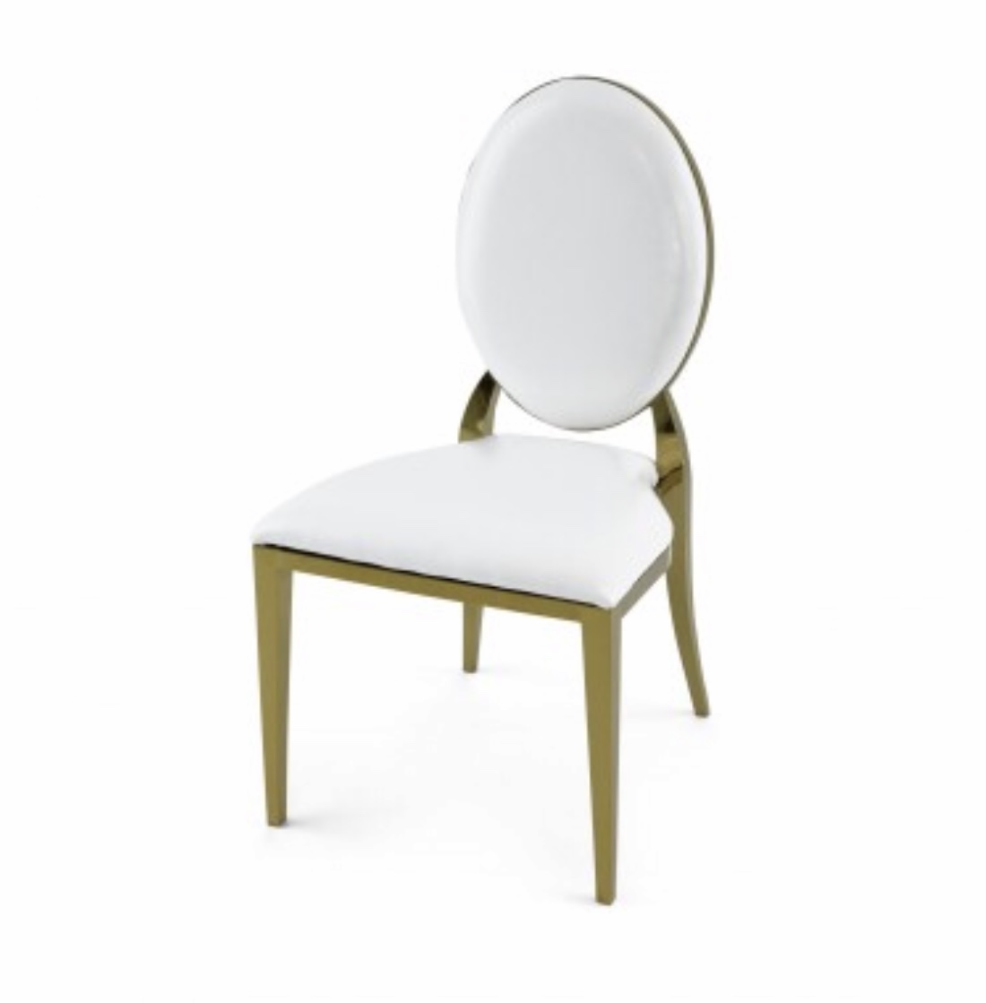 Alexa White and Gold Chair
