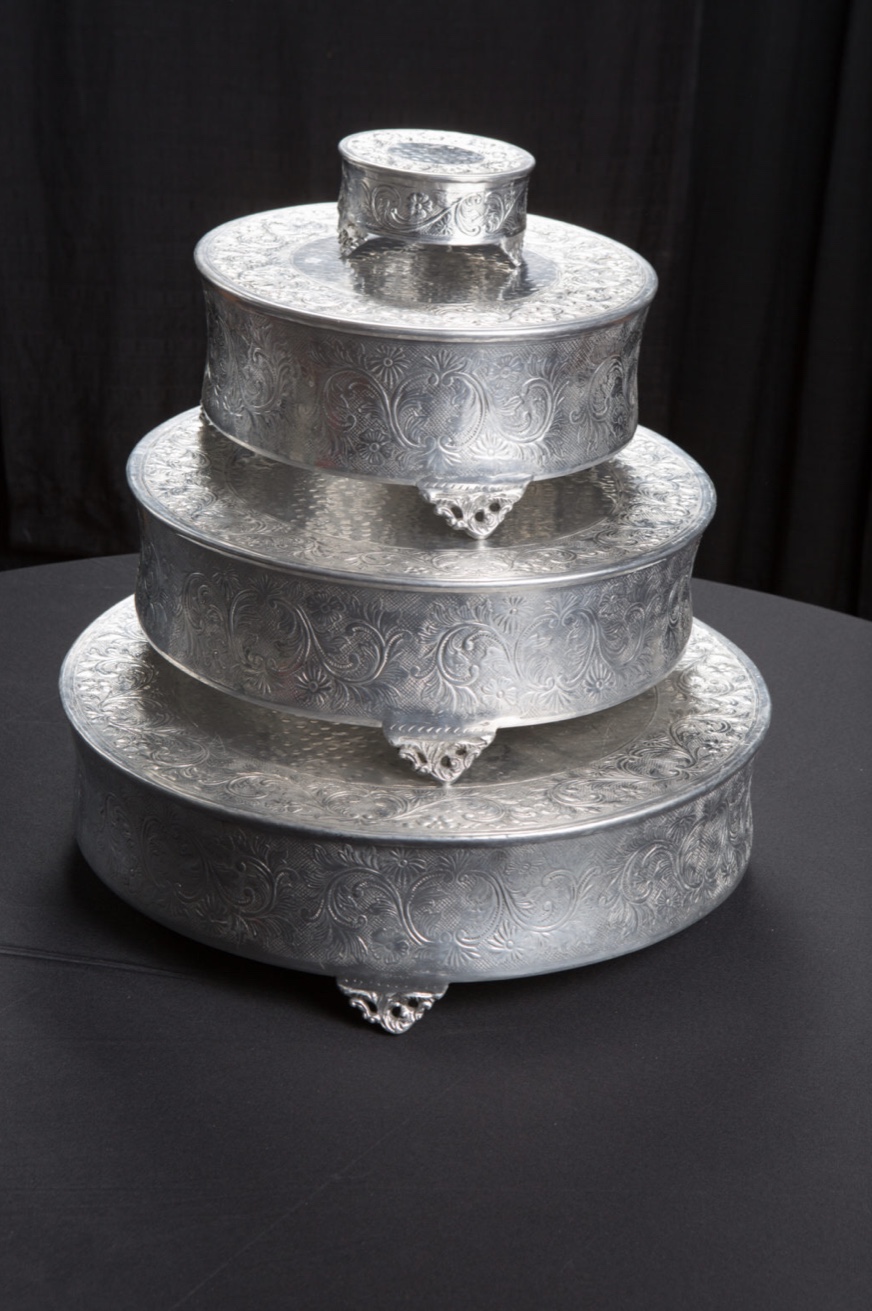 Silver Scroll Cake Base #4