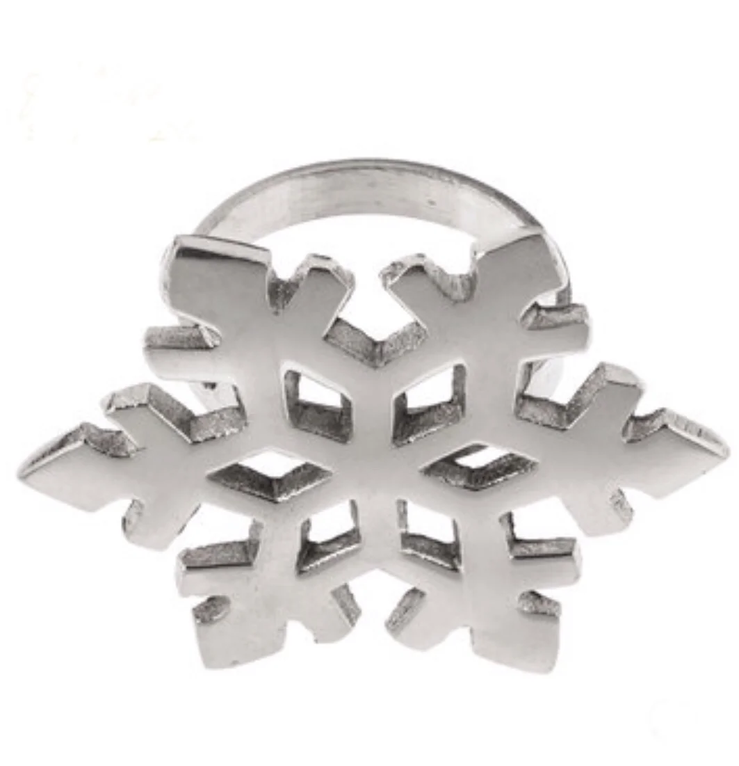 Silver Snowflake Napkin Ring