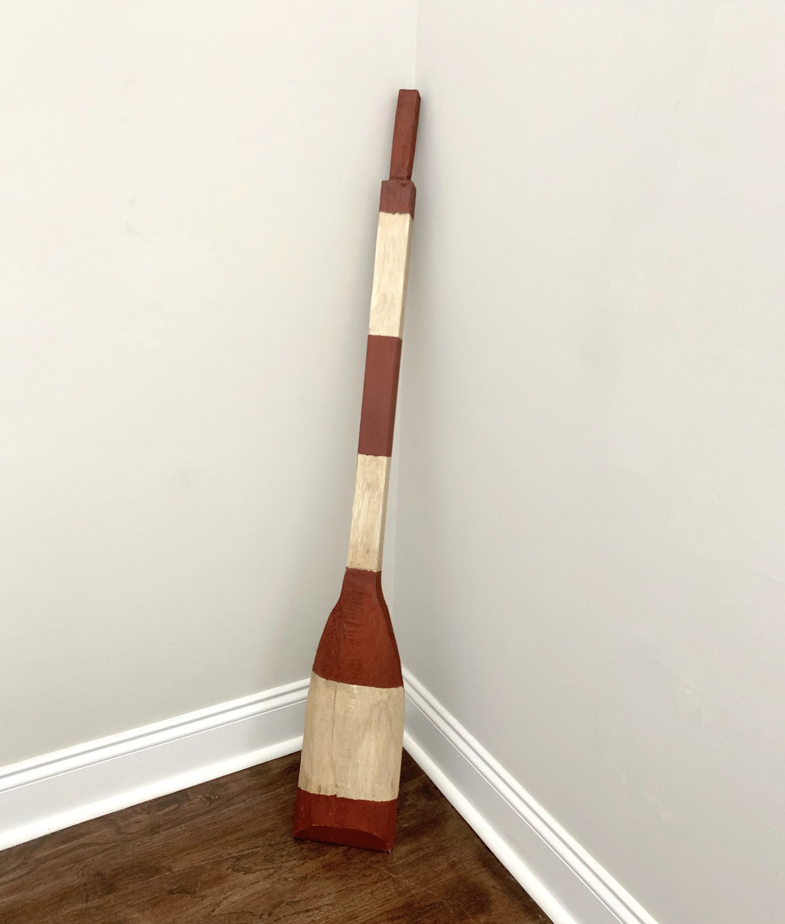 Natural look Oar with Red Stripes