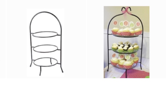 20" Three Tier Dessert/Food Stand with Glass Plates