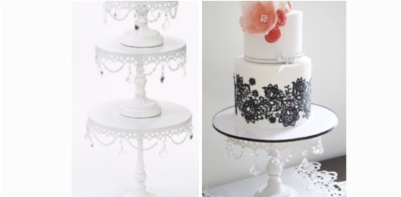 White chandelier cake base