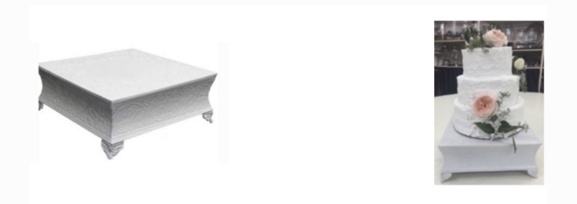 White 12” Embossed Cake Base #10