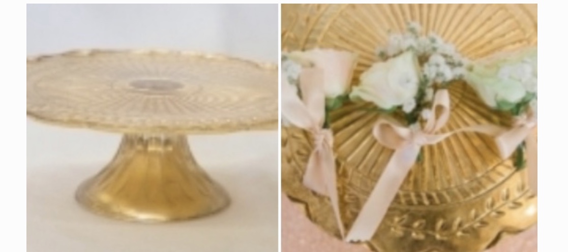 10” Gold Vintage Cake Base #14